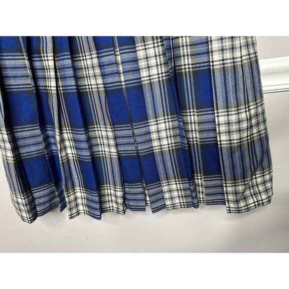 Vintage Wool Skirt Scotland Tartan Plaid Pleated Midi Drop Waist Sz 8 Peasant - Picture 3 of 12